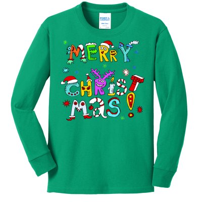 Cute Merry Christmas Kids Long Sleeve Shirt