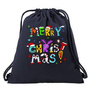 Cute Merry Christmas Drawstring Bag