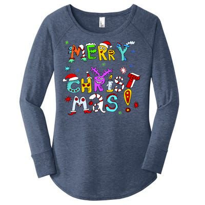 Cute Merry Christmas Women's Perfect Tri Tunic Long Sleeve Shirt