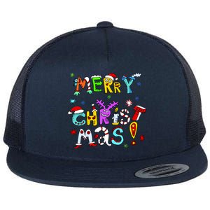 Cute Merry Christmas Flat Bill Trucker Hat