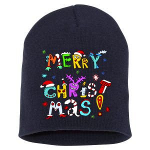 Cute Merry Christmas Short Acrylic Beanie