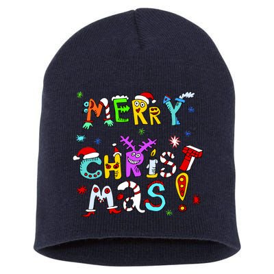 Cute Merry Christmas Short Acrylic Beanie