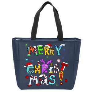 Cute Merry Christmas Zip Tote Bag