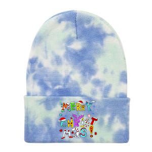 Cute Merry Christmas Tie Dye 12in Knit Beanie