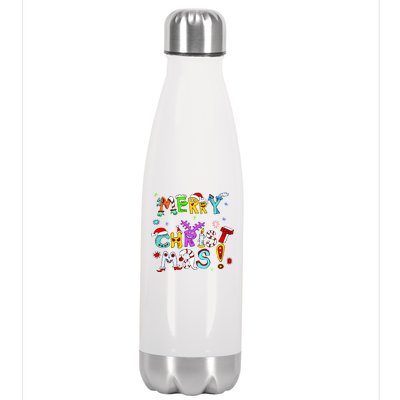 Cute Merry Christmas Stainless Steel Insulated Water Bottle