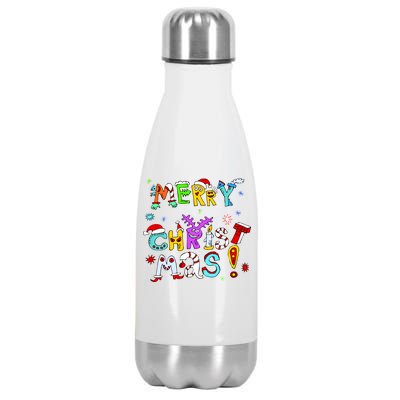 Cute Merry Christmas Stainless Steel Insulated Water Bottle