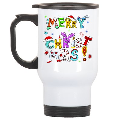 Cute Merry Christmas Stainless Steel Travel Mug