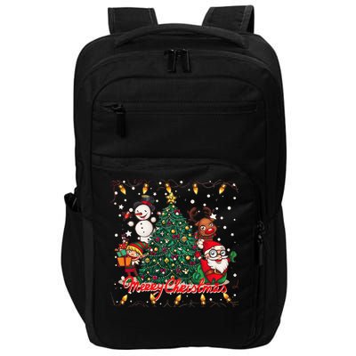 Cute Merry Christmas Graphic Collage Impact Tech Backpack