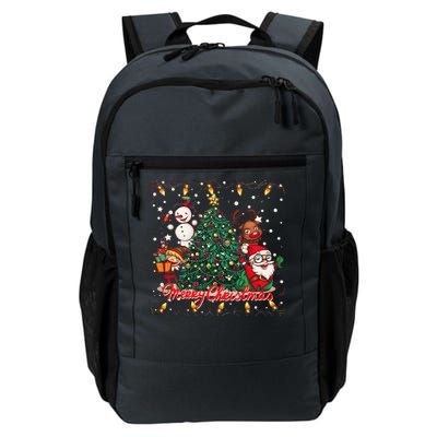 Cute Merry Christmas Graphic Collage Daily Commute Backpack