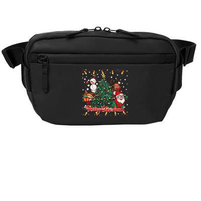 Cute Merry Christmas Graphic Collage Crossbody Pack