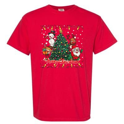 Cute Merry Christmas Graphic Collage Garment-Dyed Heavyweight T-Shirt