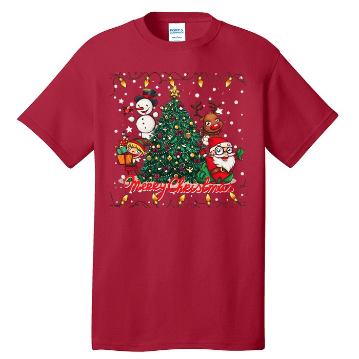 Cute Merry Christmas Graphic Collage Tall T-Shirt