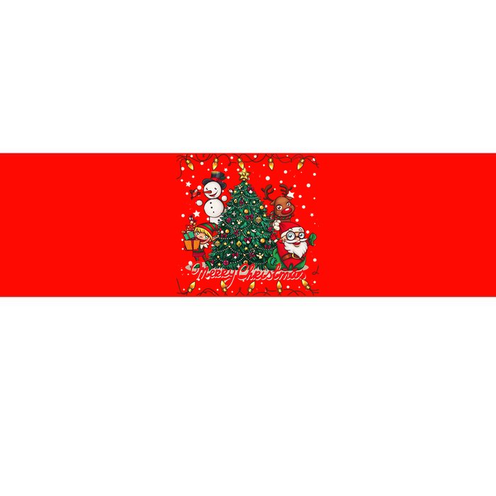 Cute Merry Christmas Graphic Collage Bumper Sticker