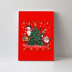 Cute Merry Christmas Graphic Collage Canvas