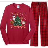 Cute Merry Christmas Graphic Collage Long Sleeve Pajama Set