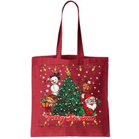 Cute Merry Christmas Graphic Collage Tote Bag