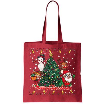 Cute Merry Christmas Graphic Collage Tote Bag