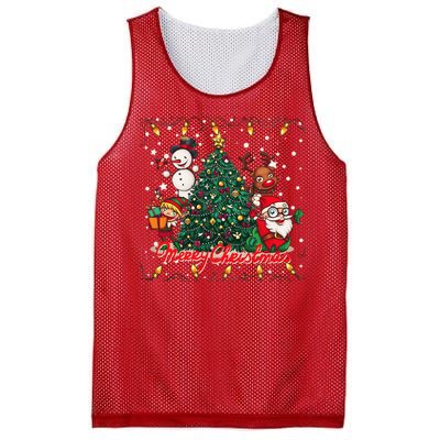 Cute Merry Christmas Graphic Collage Mesh Reversible Basketball Jersey Tank