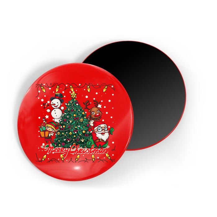 Cute Merry Christmas Graphic Collage Magnet