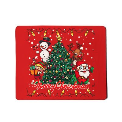 Cute Merry Christmas Graphic Collage Mousepad