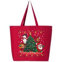 Cute Merry Christmas Graphic Collage 25L Jumbo Tote