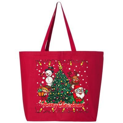 Cute Merry Christmas Graphic Collage 25L Jumbo Tote