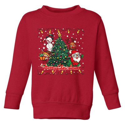 Cute Merry Christmas Graphic Collage Toddler Sweatshirt