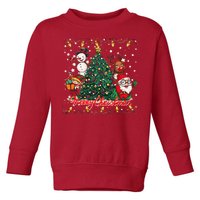 Cute Merry Christmas Graphic Collage Toddler Sweatshirt