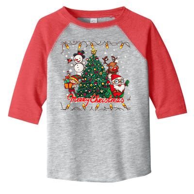 Cute Merry Christmas Graphic Collage Toddler Fine Jersey T-Shirt