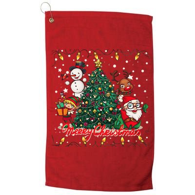 Cute Merry Christmas Graphic Collage Platinum Collection Golf Towel