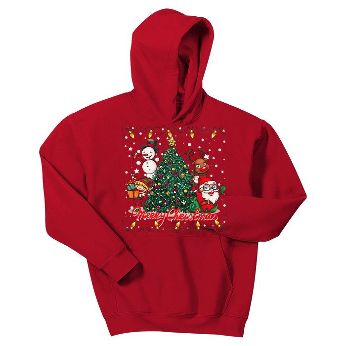 Cute Merry Christmas Graphic Collage Kids Hoodie