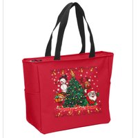Cute Merry Christmas Graphic Collage Zip Tote Bag