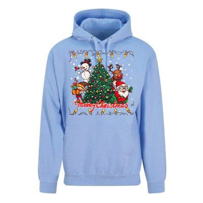 Cute Merry Christmas Graphic Collage Unisex Surf Hoodie