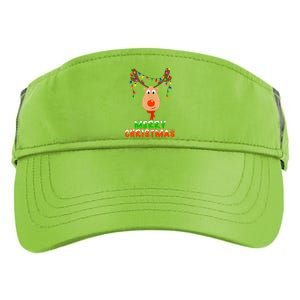 Cute Merry Christmas Reindeer Adult Drive Performance Visor