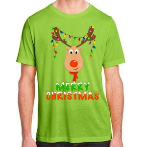 Cute Merry Christmas Reindeer Adult ChromaSoft Performance T-Shirt