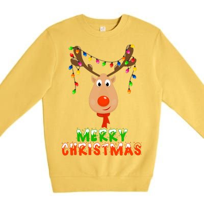 Cute Merry Christmas Reindeer Premium Crewneck Sweatshirt