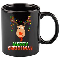 Cute Merry Christmas Reindeer 11oz C Handle Ceramic Mug