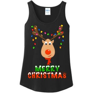 Cute Merry Christmas Reindeer Ladies Essential Tank