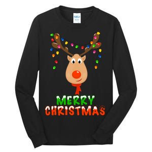 Cute Merry Christmas Reindeer Tall Long Sleeve T-Shirt