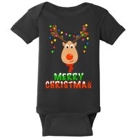 Cute Merry Christmas Reindeer Baby Bodysuit