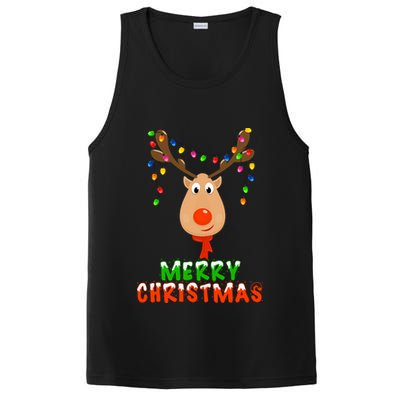Cute Merry Christmas Reindeer PosiCharge Competitor Tank