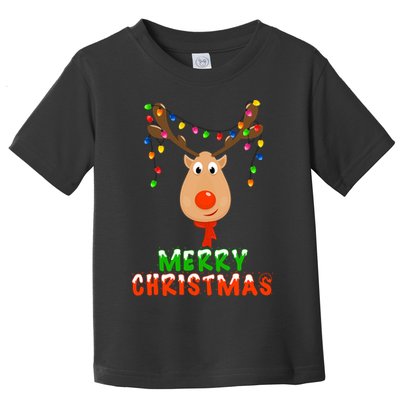 Cute Merry Christmas Reindeer Toddler T-Shirt