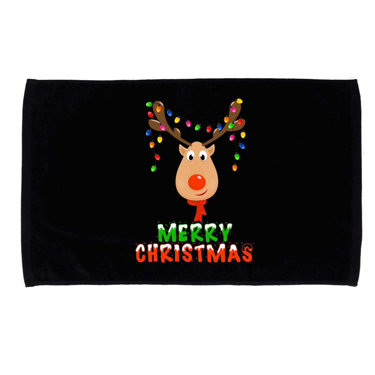 Cute Merry Christmas Reindeer Microfiber Hand Towel