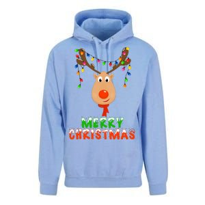 Cute Merry Christmas Reindeer Unisex Surf Hoodie