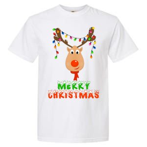 Cute Merry Christmas Reindeer Garment-Dyed Heavyweight T-Shirt