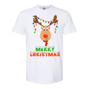 Cute Merry Christmas Reindeer Softstyle CVC T-Shirt