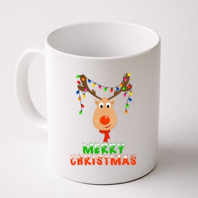 Cute Merry Christmas Reindeer Coffee Mug