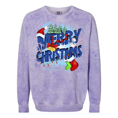 Cute Merry Christmas Word Decoration Colorblast Crewneck Sweatshirt