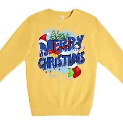 Cute Merry Christmas Word Decoration Premium Crewneck Sweatshirt