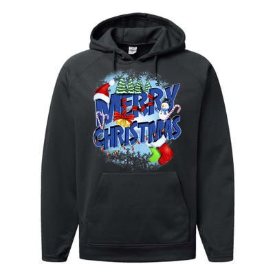 Cute Merry Christmas Word Decoration Performance Fleece Hoodie